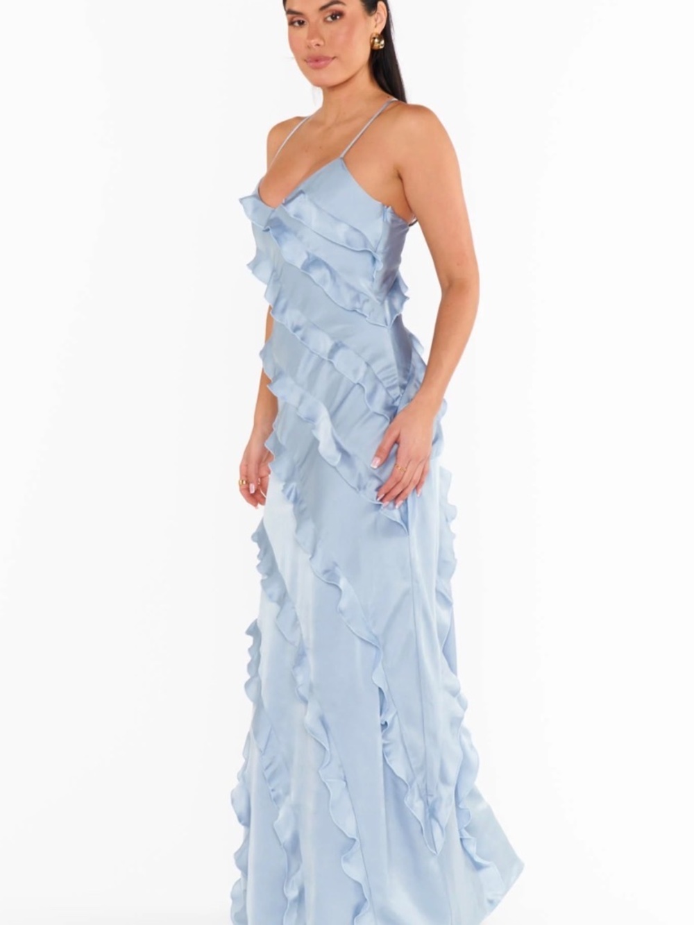 NWOT SHOW ME YOUR MUMU ROMANCE RUFFLE MAXI DRESS S - Picture 2 of 3